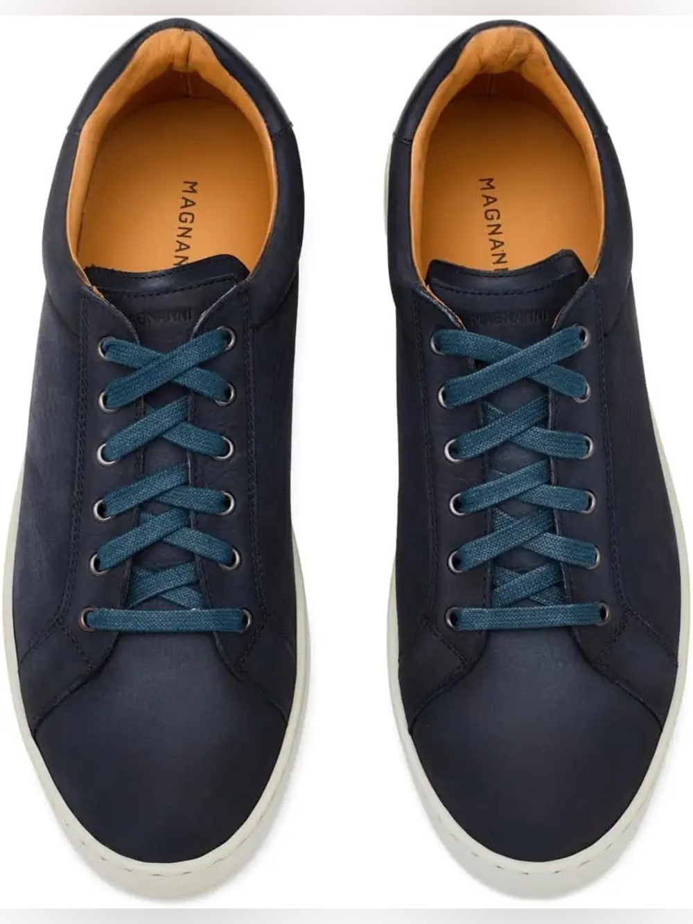 NWOT MAGNANNI COTE LO Navy Leather Low-Top Sneakers
SIZE 12